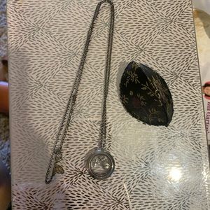 origami owl necklace including three charms